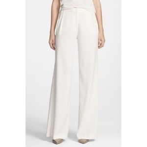 CHELSEA28 White Pleated Wide Leg Pants